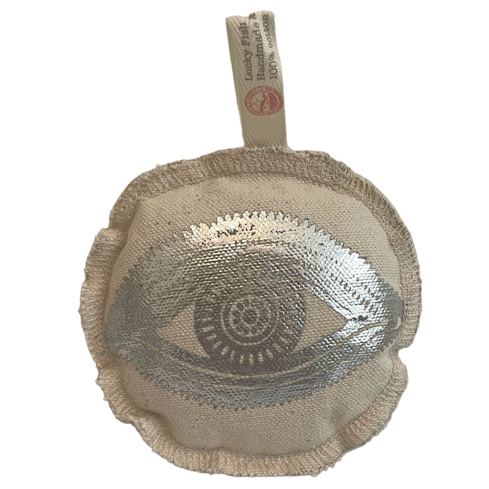 Lucky Fish Brooklyn Handmade Silver foil Eye Lavender Sachet 4.5" round
